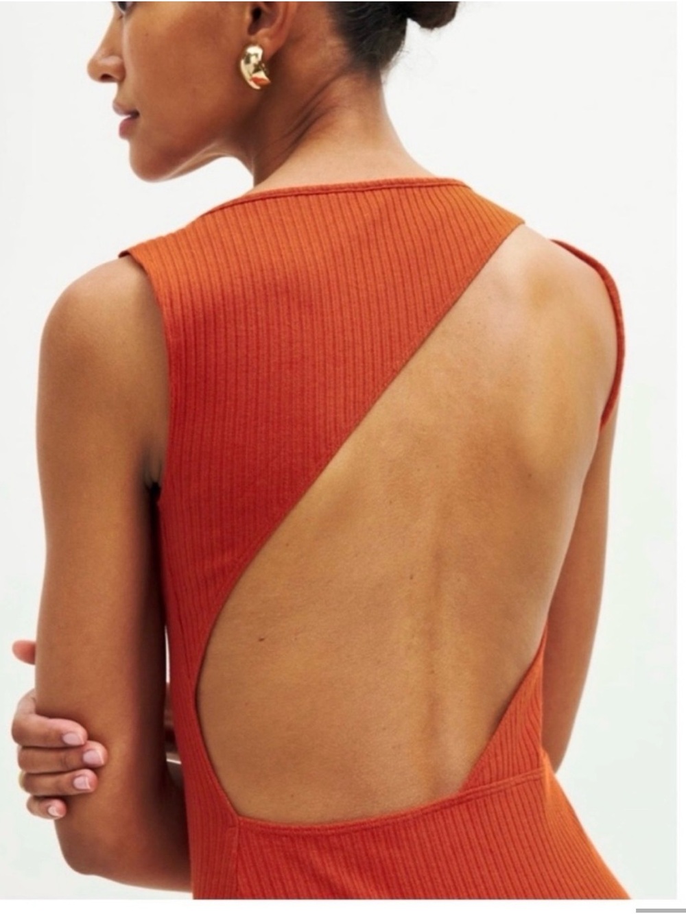 Reformation Open Back Ribbed Mini Dress - Picture 3 of 6